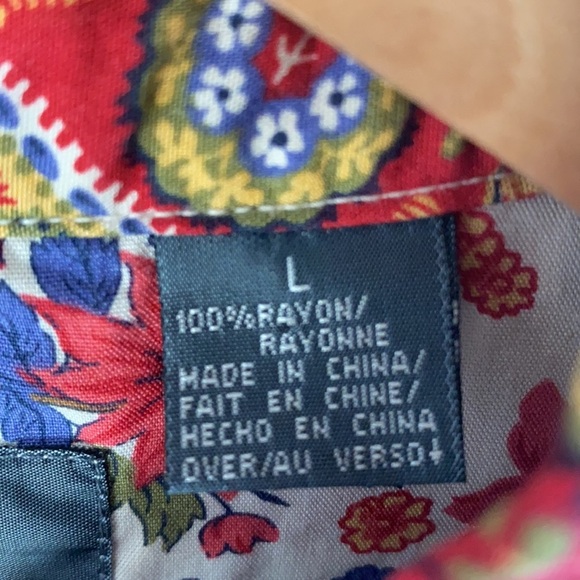 Liz wear Paisley BoHo button down long sleeve top, size L - Picture 3 of 7